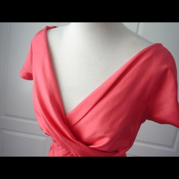 Vintage Designer PINK Draped Bombshell Dress 36/38 - Picture 2 of 13